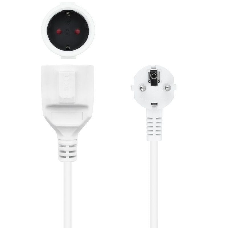 Cable Alargador de Corriente Nanocable 10.22.0610-W/ Schuko Hembra - Schuko Macho/ 10m/ Blanco - изображение 3