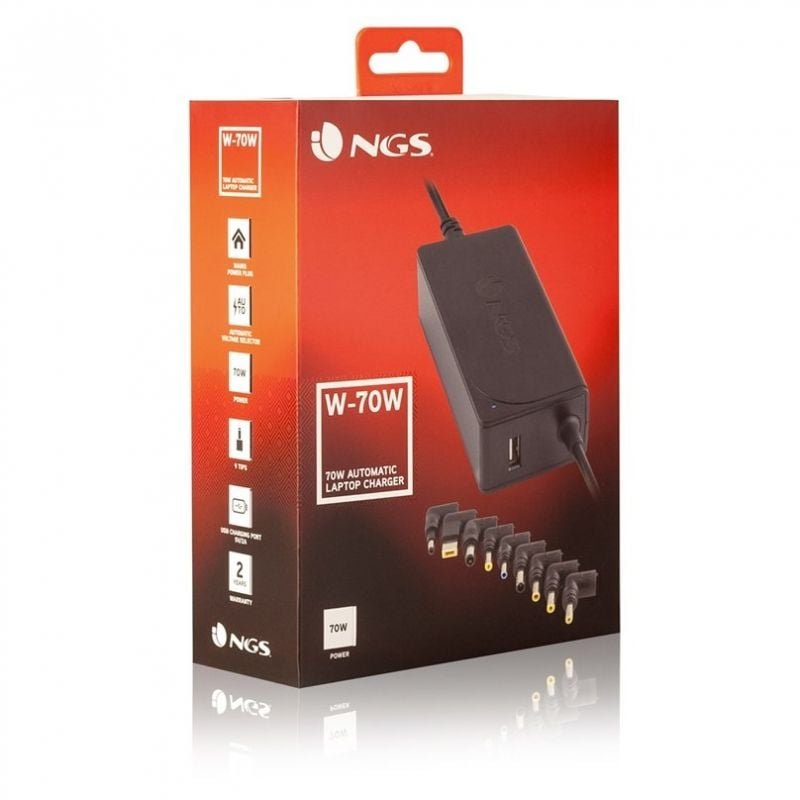 Cargador de Portátil NGS W-70W/ 70W/ Automático/ 9 Conectores/ Voltaje 18.5-20V/ 1 USB - изображение 3