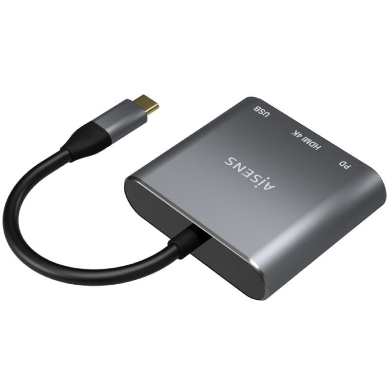 Conversor Aisens A109-0669/ USB Tipo-C Macho/ HDMI Hembra - USB Hembra - USB Tipo-C Hembra/ 15cm/ Gris - изображение 2