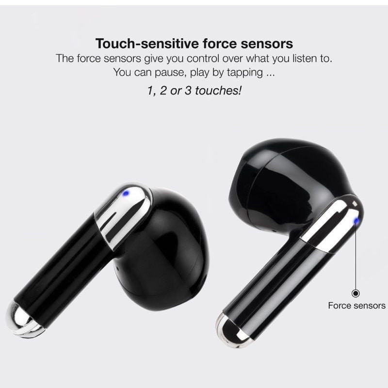 Auriculares Bluetooth TooQ Onyx TQBWH-0054B con estuche de carga/ Autonomía 4h/ Negros - изображение 4