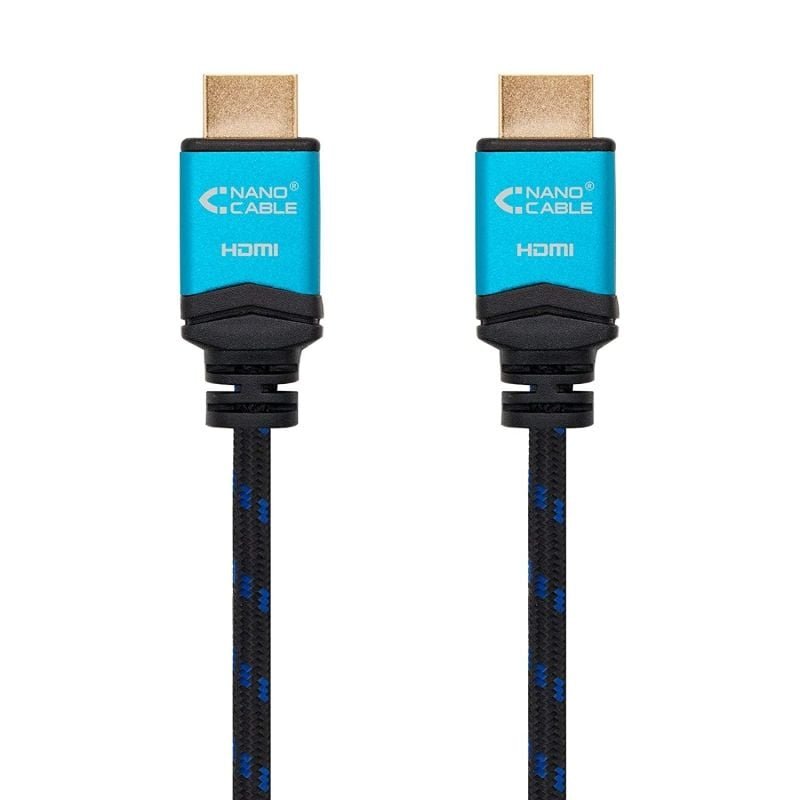 Cable HDMI 2.0 4K Nanocable 10.15.3701/ HDMI Macho - HDMI Macho/ 1m/ Negro/ Azul - изображение 2