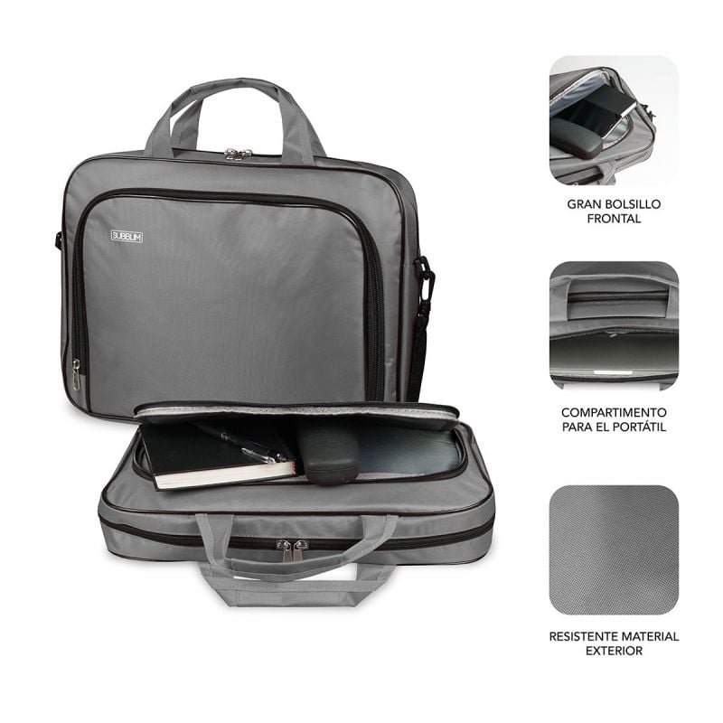 Maletín Subblim Oxford para Portátiles hasta 12.5"/ Gris - изображение 2