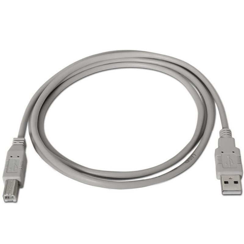 Cable USB 2.0 Impresora Aisens A101-0004/ USB Tipo-B Macho - USB Macho/ Hasta 2.5W/ 60Mbps/ 4.5m/ Beige - изображение 2