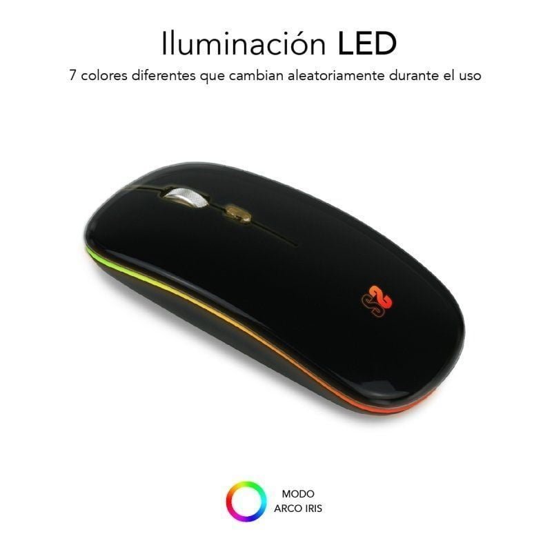 Ratón Inalámbrico por Bluetooth Subblim LED Dual Flat/ Batería recargable/ Hasta 1600 DPI - изображение 2