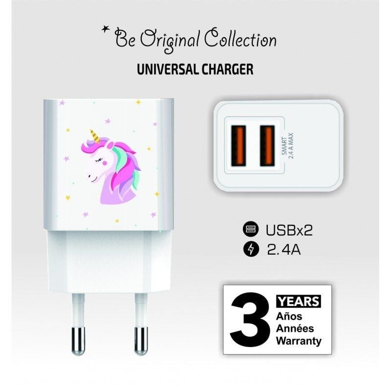 Cargador de Pared Tech One Tech Unicornio Dream/ 2xUSB/ 12W/ Blanco - изображение 2