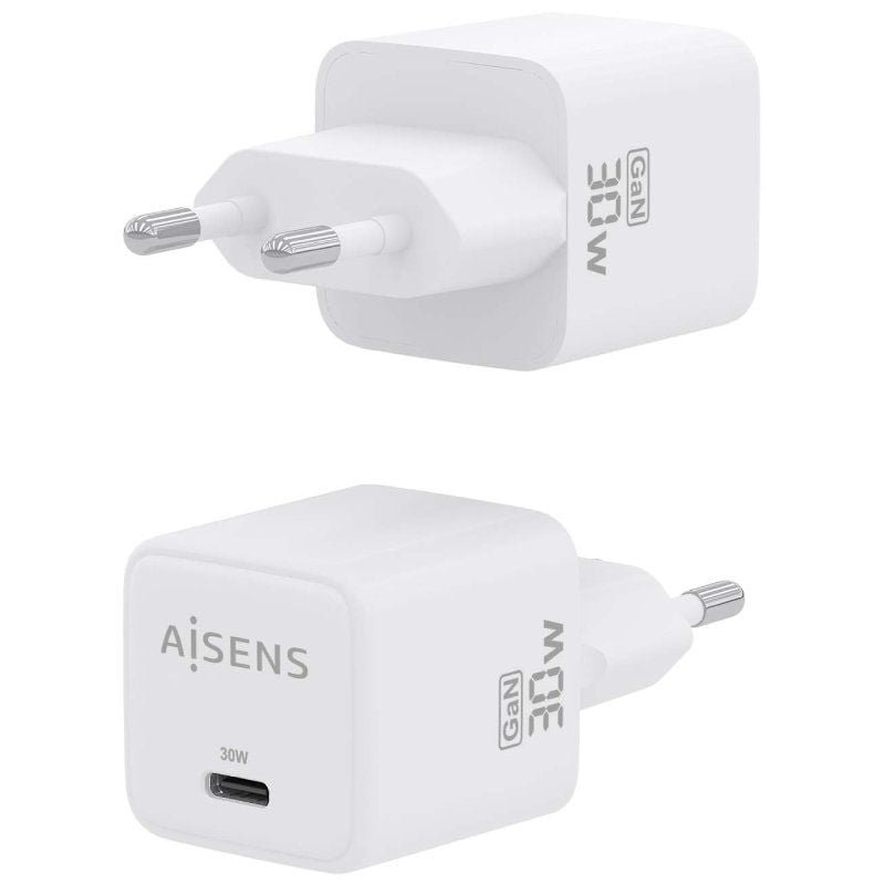 Cargador de Pared GaN Aisens ASCH-30W1P035-W/ 1xUSB Tipo-C/ 30W - изображение 2