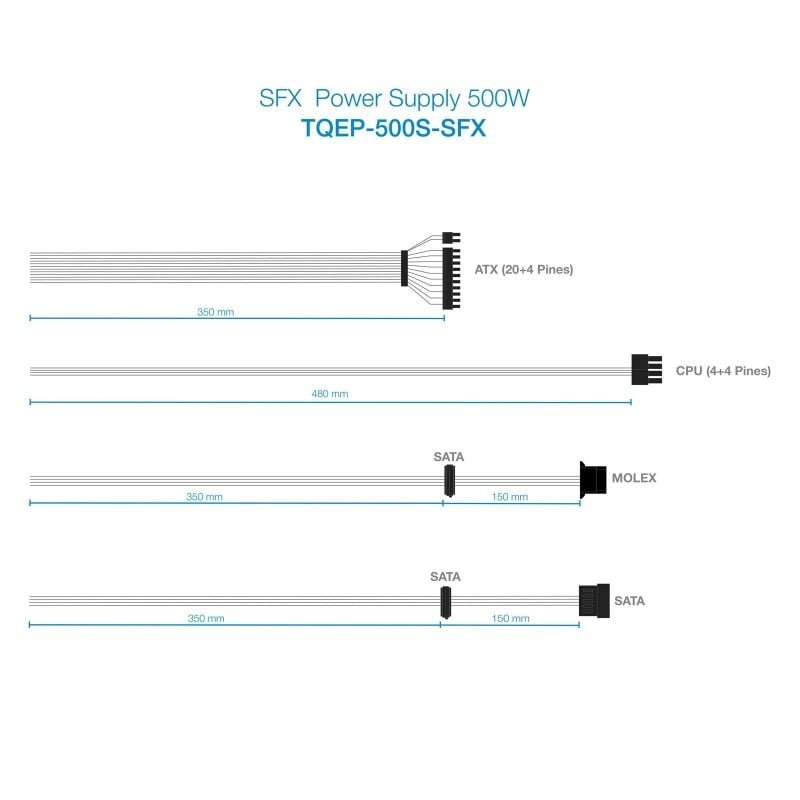 Fuente de Alimentación SFX TooQ TQEP-500S-SFX/ 500W/ Ventilador 8cm - изображение 4