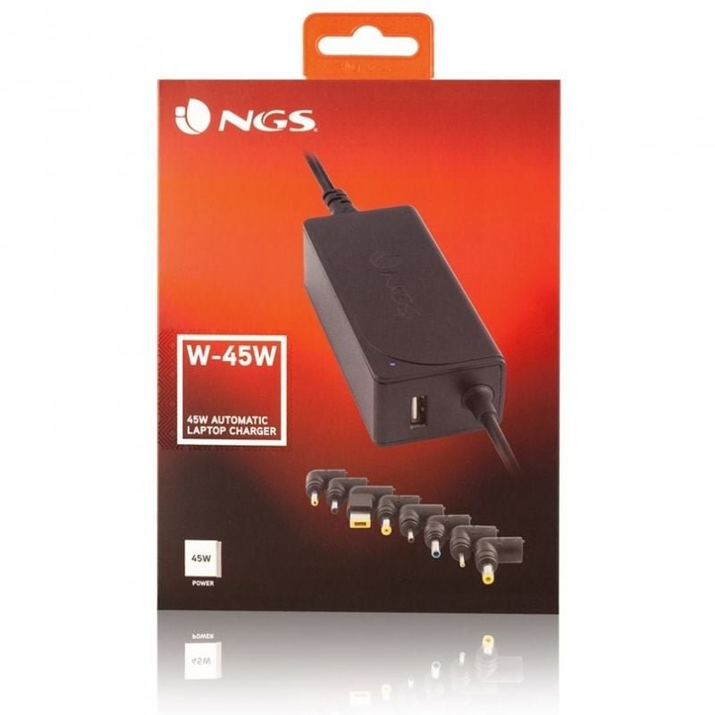Cargador de Portátil NGS W-45W/ 45W/ Automático/ 8 Conectores/ Voltaje 19-20V/ 1 USB - изображение 2