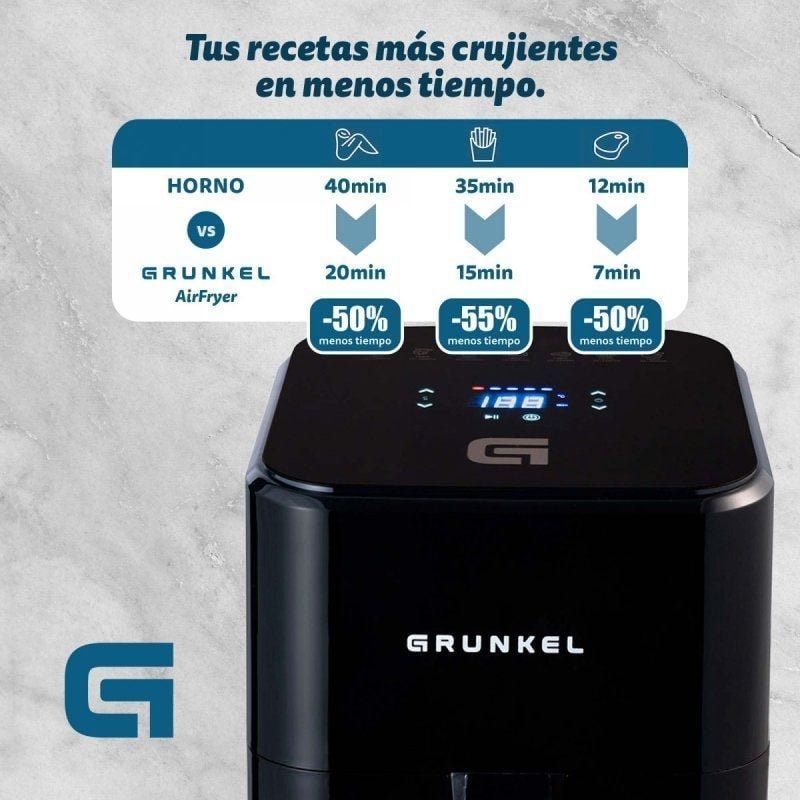 Freidora por Aire Airfryer / Sin Aceite Grunkel Black Easy Fryer/ 1200W/ Capacidad 4L - изображение 3