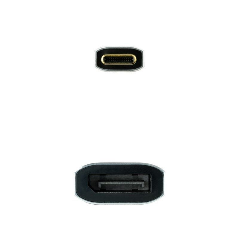 Cable Conversor Nanocable 10.16.4104-G/ USB Tipo-C Macho - DisplayPort Hembra/ 15cm/ Gris - изображение 2