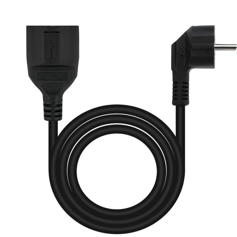Cable Alargador de Corriente Nanocable 10.22.0605-BK/ Schuko Hembra - Schuko Macho/ 5m/ Negro - изображение 2