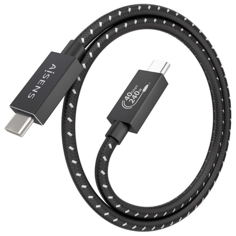 Cable USB 4.0 Tipo-C Aisens A156-0866/ USB Tipo-C Macho - USB Tipo-C Macho/ Hasta 240W/ 40Gbps/ 50cm/ Gris - изображение 2