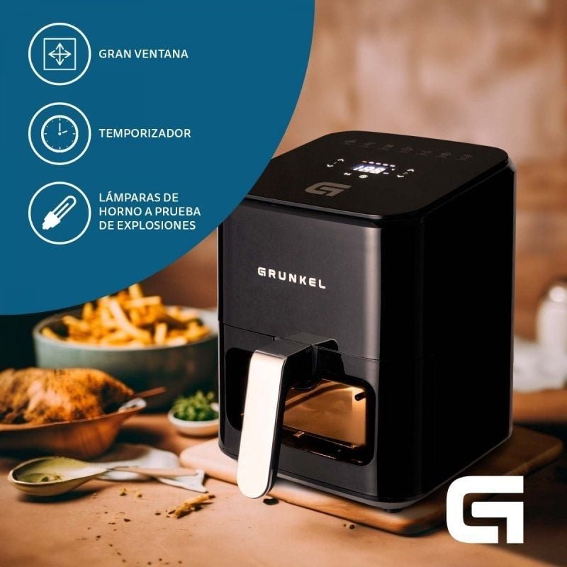Freidora por Aire Airfryer / Sin Aceite Grunkel Black Easy Fryer/ 1200W/ Capacidad 4L - изображение 4