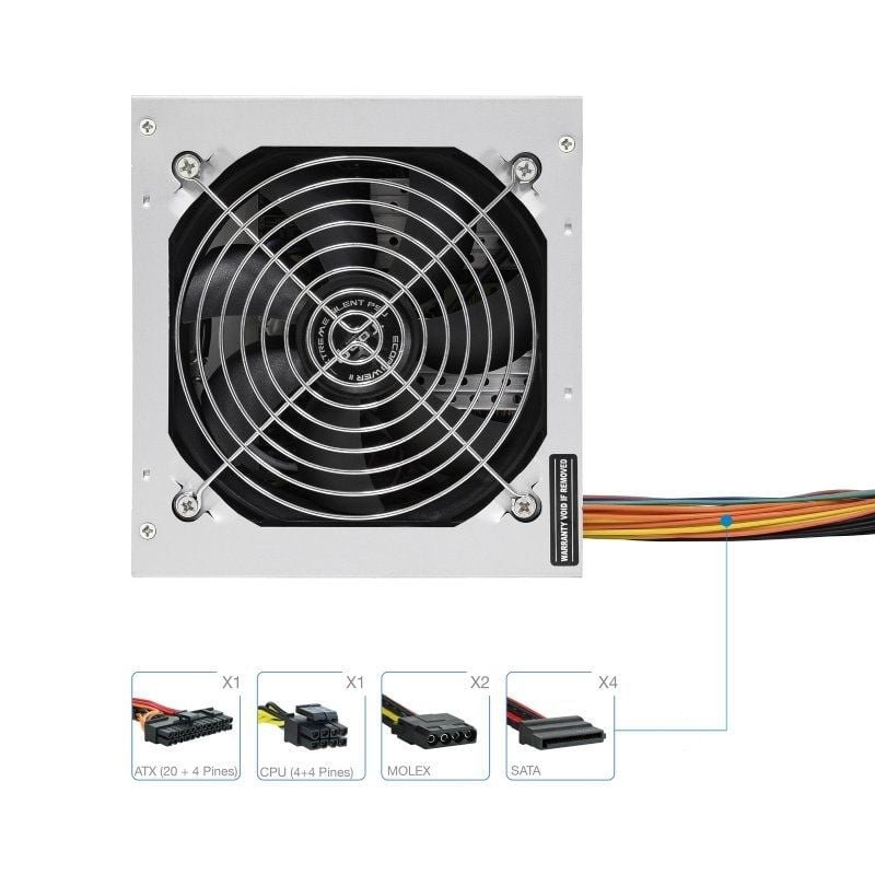 Fuente de Alimentación TooQ TQEP-500S-INT/ 500W/ Ventilador 12cm - изображение 3
