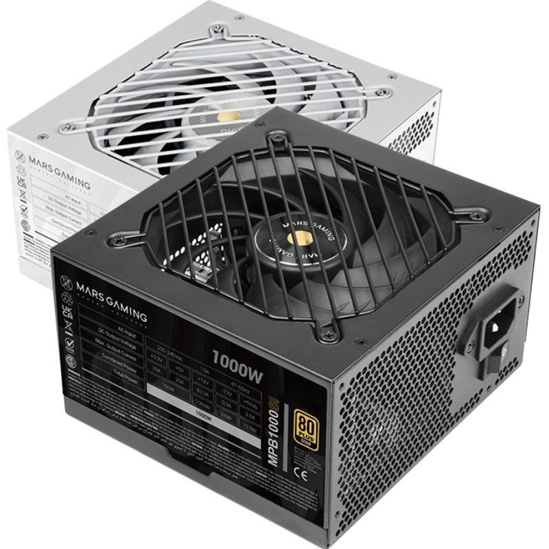 Fuente de Alimentación Mars Gaming MPB1000SI/ 1000W/ Ventilador 14cm/ 80 Plus Gold
