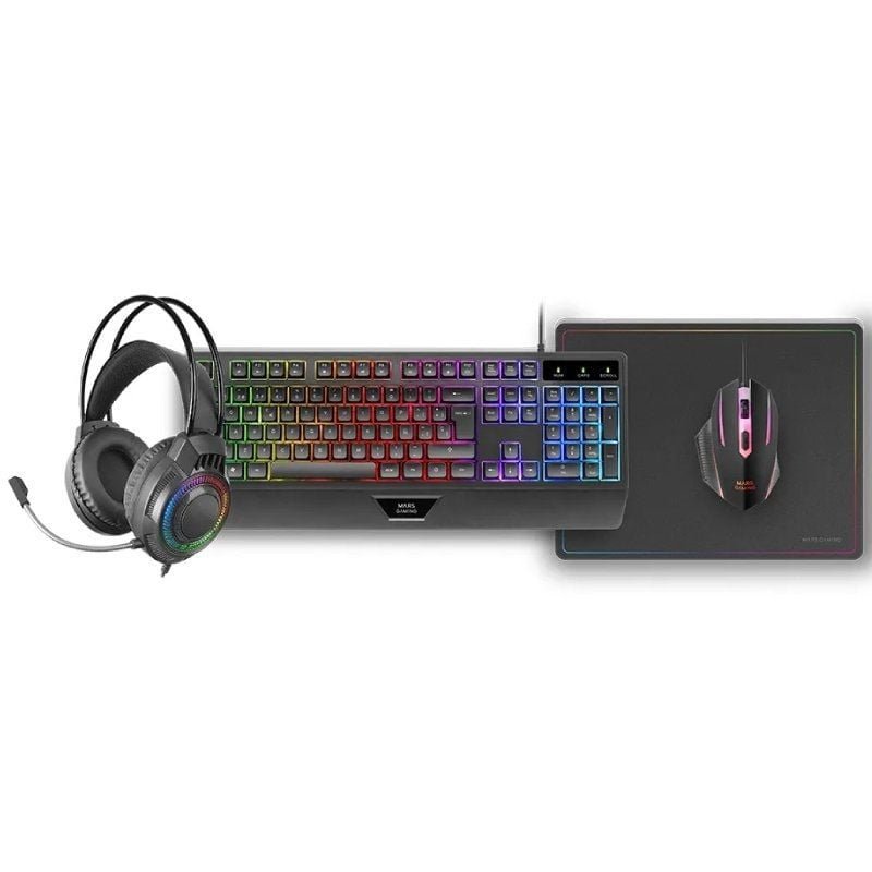 Pack Gaming Mars Gaming MCP124PROES/ Teclado + Ratón Óptico + Auriculares + Alfombrilla - изображение 2
