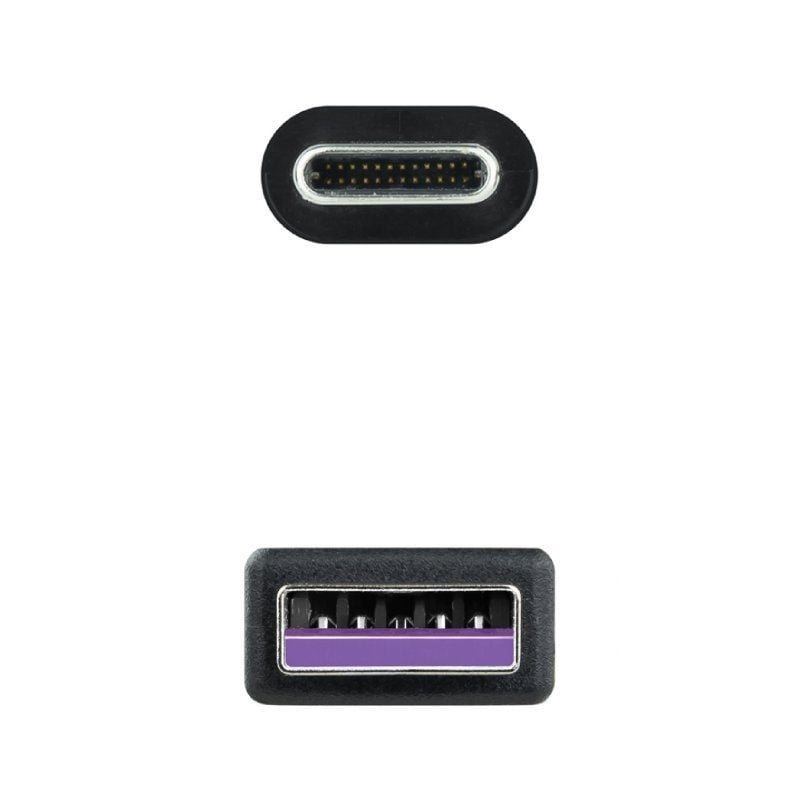 Cable USB 2.0 Nanocable 10.01.2101-L150/ USB Tipo-C Macho - USB Macho/ 1.5m/ Negro - изображение 3