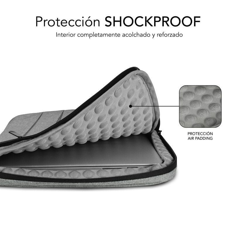 Funda Subblim Air Padding 360 Sleeve para Portátiles hasta 15.6"/ Gris Claro - изображение 2