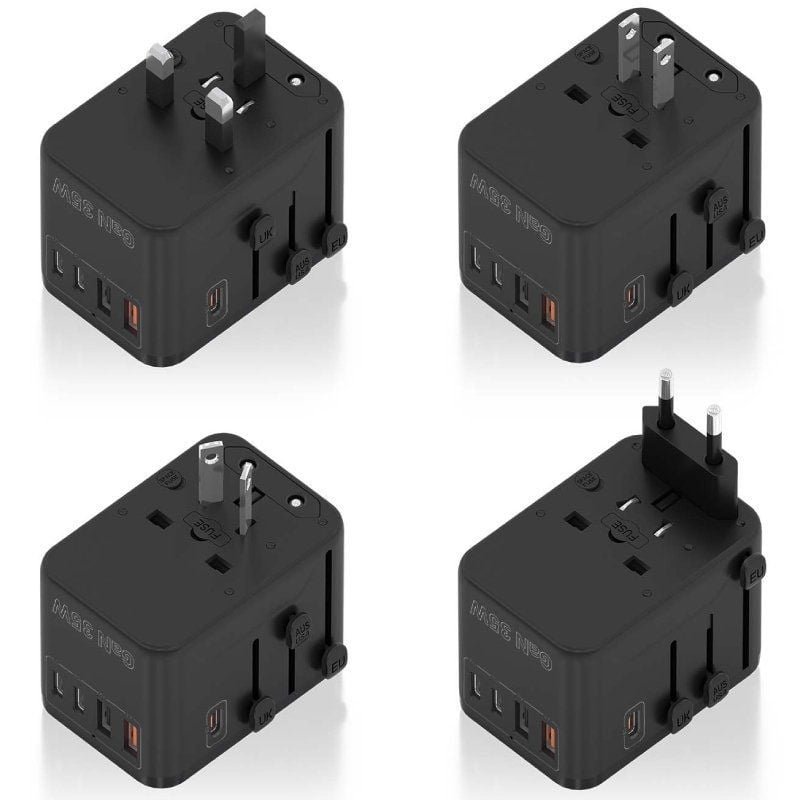 Cargador de Pared Universal GaN para Viaje Aisens ASPS-2A3C09-BK/ Toma de Corriente Universal/ 3xUSB Tipo-C/ 2xUSB/ 35W - изображение 4