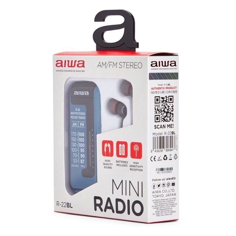 Radio Portátil Aiwa R-22BL/ con Batería/ a Pilas/ Azul - изображение 5