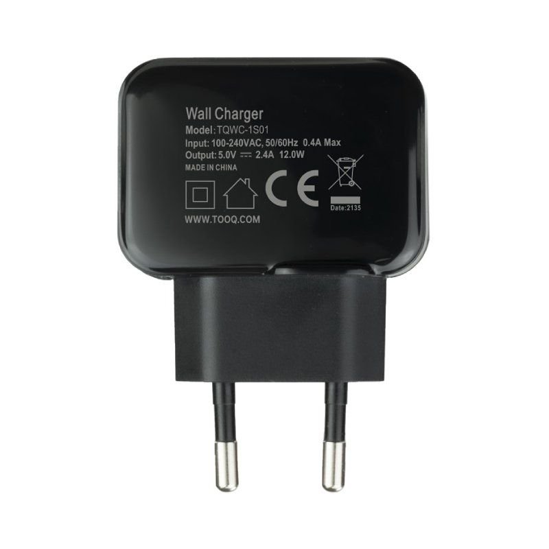 Cargador de Pared TooQ TQWC-1S01/ 1xUSB/ 12W/ Negro - изображение 3