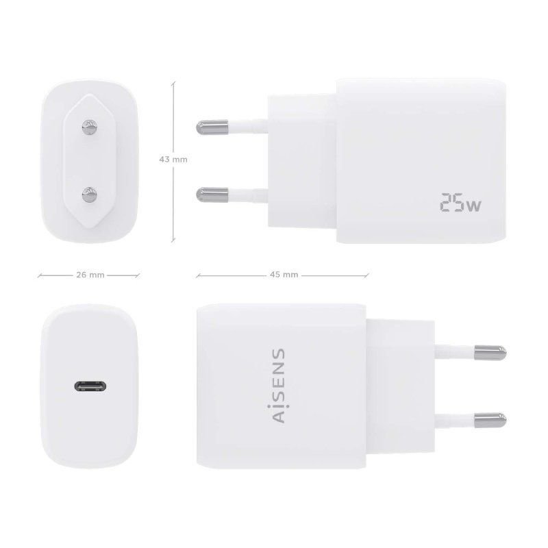 Cargador de Pared Aisens A110-0756/ 1xUSB Tipo-C/ 25W - изображение 4