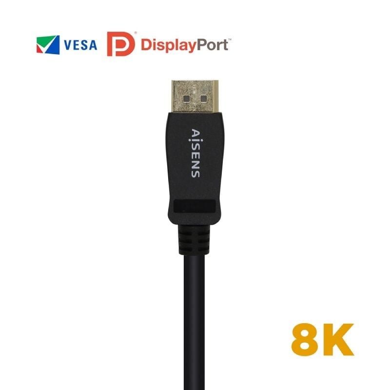 Cable DisplayPort 1.4 8K Aisens A149-0430/ DisplayPort Macho - DisplayPort Macho/ 50cm/ Certificado/ Negro - изображение 2