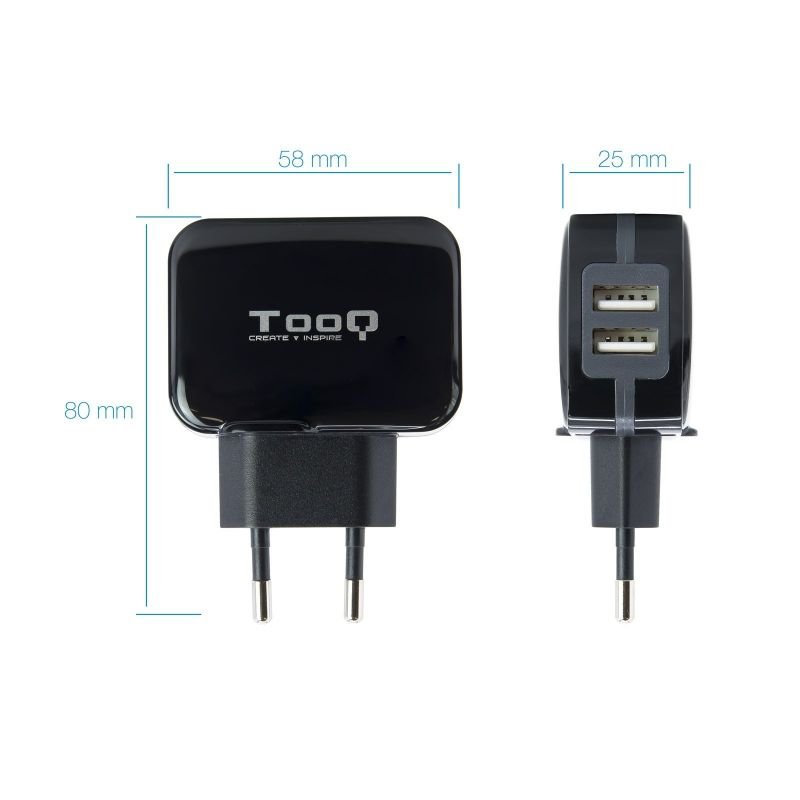 Cargador de Pared TooQ TQWC-1S02/ 2xUSB/ 17W - изображение 2