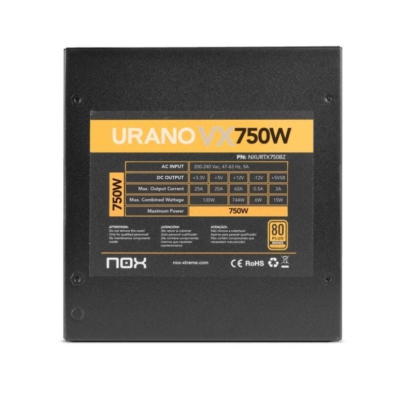 Fuente de Alimentación Nox Urano VX/ 750W/ Ventilador 14cm/ 80 Plus Bronze - изображение 4