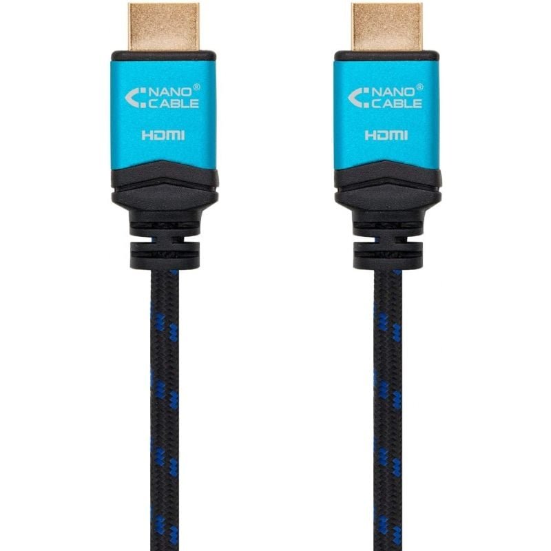 Cable HDMI 2.0 4K Nanocable 10.15.3705/ HDMI Macho - HDMI Macho/ 5m/ Negro/ Azul - изображение 2