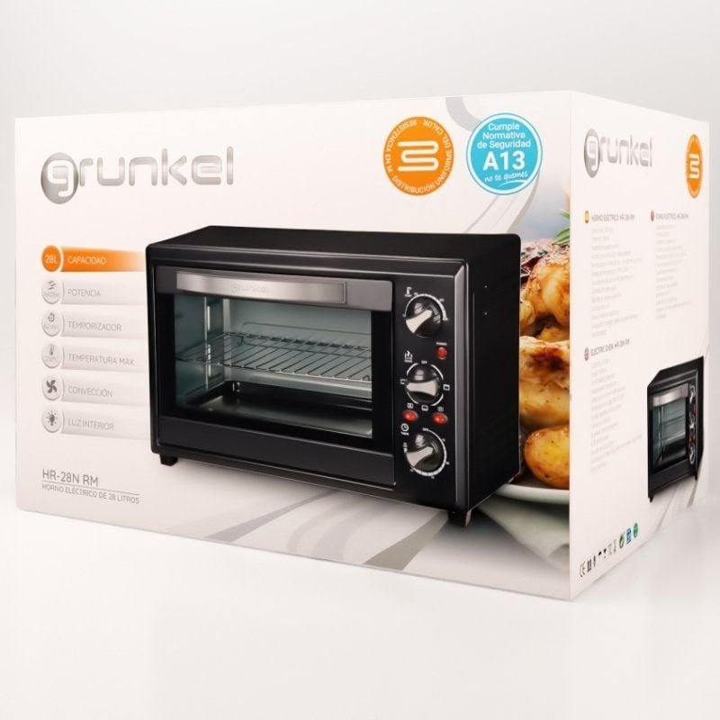 Horno de Sobremesa Grunkel HR-28N RM/ 1600W/ Capacidad 28L - изображение 5