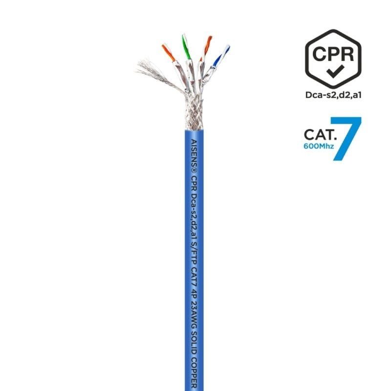 Bobina de Cable RJ45 SFTP AWG23 LSZH CPR Dca Aisens A146-0664 Cat.7/ 100m/ Azul - изображение 3