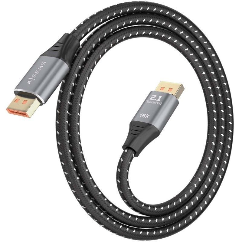 Cable DisplayPort 2.1 16K Aisens A158-0901/ DisplayPort Macho - DisplayPort Macho/ 80Gbps/ 1m/ Negro - изображение 2