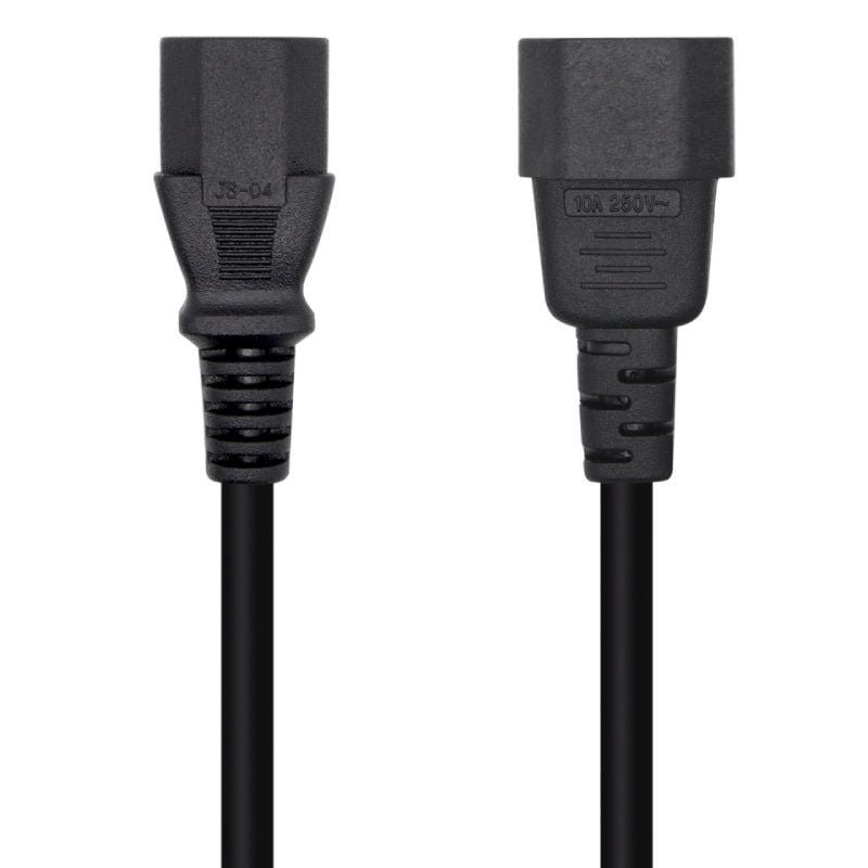 Cable Alargador de Alimentación CPU Aisens A132-0171/ IEC C13 Hembra - IEC C14 Macho/ Hasta 1500W/ 1.5m/ Negro - изображение 3