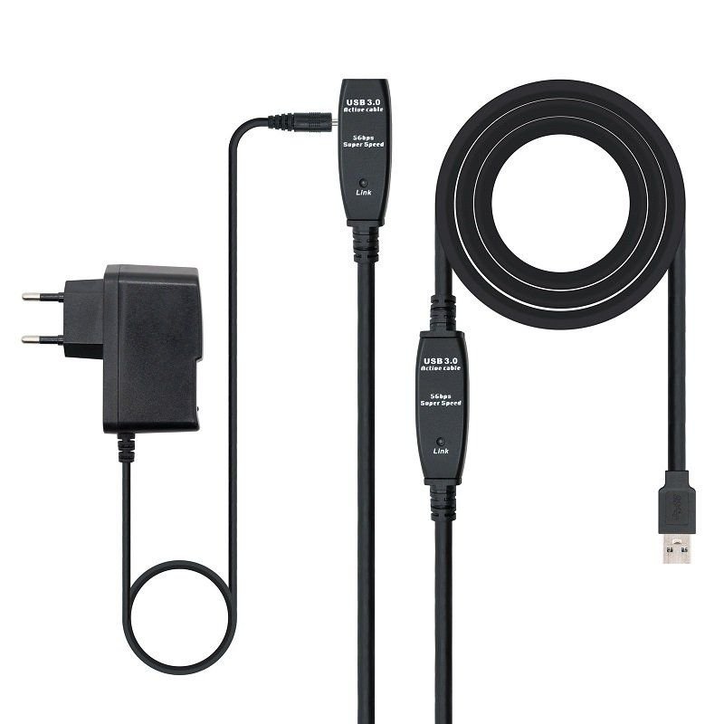 Cable Alargador USB 3.0 Nanocable 10.01.0313/ USB Macho - USB Hembra/ 15m/ Negro - изображение 5