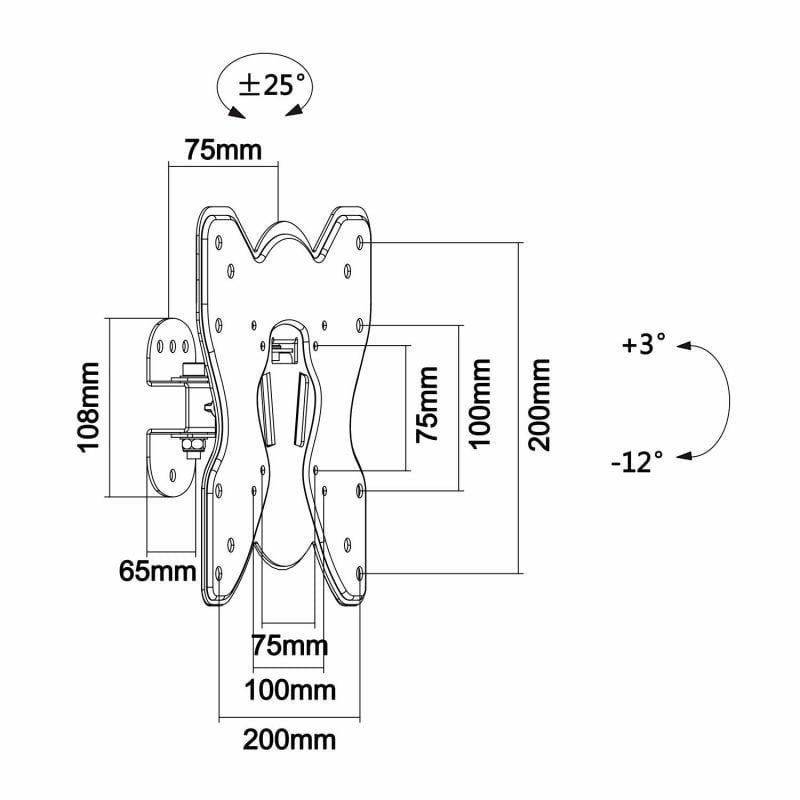 Soporte de Pared Giratorio/ Inclinable Aisens WT42TS-005 para TV de 23-42"/ hasta 25kg - изображение 5