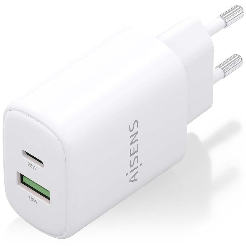 Cargador de Pared GaN Aisens A110-0911/ 1xUSB Tipo-C/ 1xUSB/ 25W/ Blanco - изображение 2