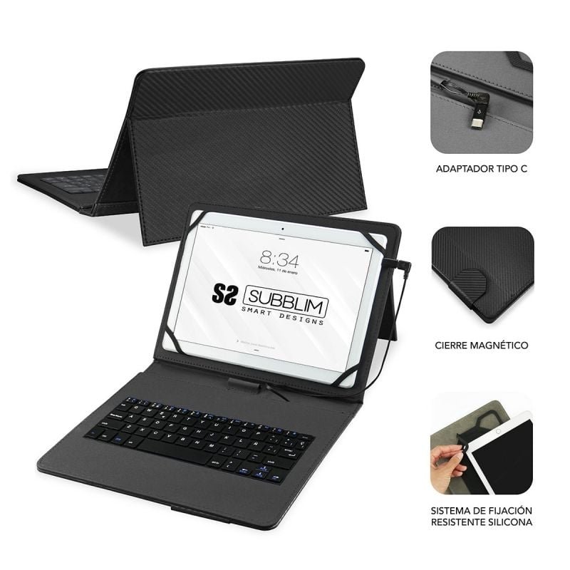 Funda con Teclado Subblim Keytab Pro USB para Tablets de 10.1"-11"/ Negra - изображение 2