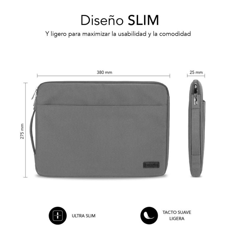 Funda Subblim Urban Laptop Sleeve para Portátiles hasta 14"/ Gris - изображение 4