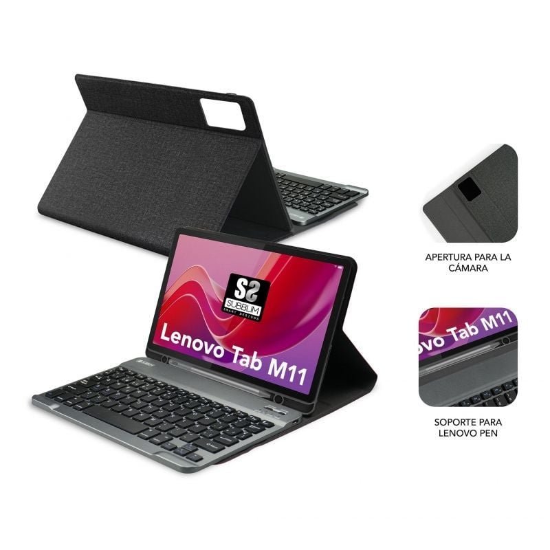 Funda con Teclado Subblim Keytab Pro Bluetooth para Lenovo Tab M11 de 11"/ Negra - изображение 3