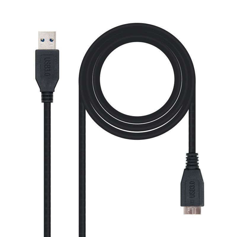 Cable USB 3.0 Nanocable 10.01.1102-BK/ USB Macho - MicroUSB Macho/ 2m/ Negro - изображение 2