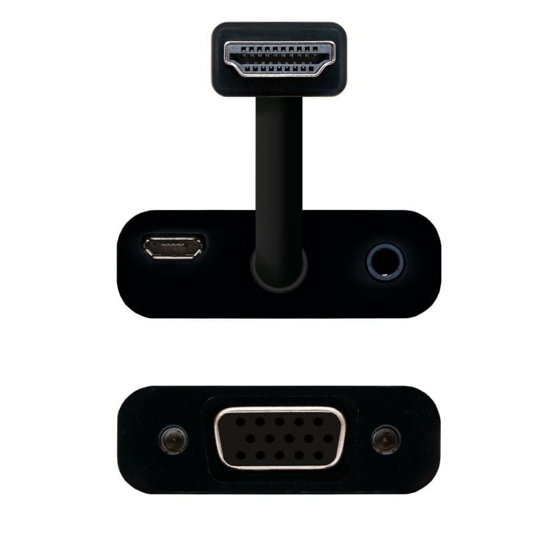 Conversor Nanocable 10.16.2001-BK/ HDMI Macho - VGA Hembra/ Jack 3.5 Hembra/ 10cm/ Negro - изображение 2