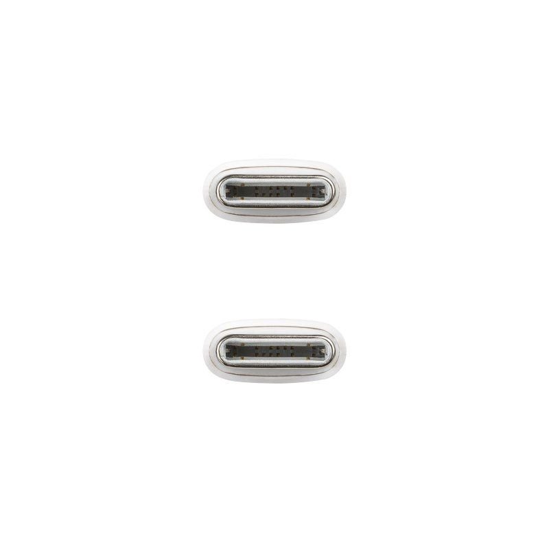 Cable USB 2.0 Tipo-C Nanocable 10.01.6001-CO/ USB Tipo-C Macho - USB Tipo-C Macho/ Hasta 60W/ 480Mbps/ 1m/ Blanco - изображение 4