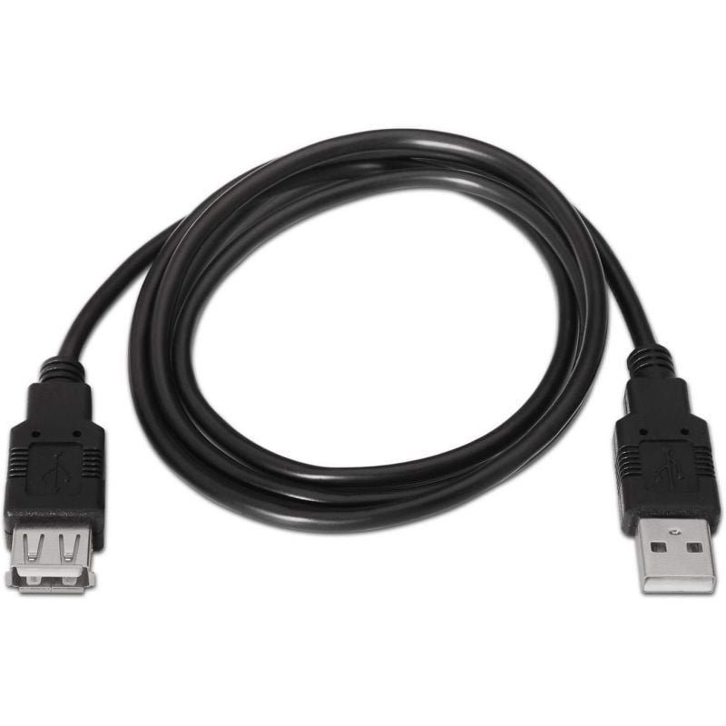 Cable Alargador USB 2.0 Aisens A101-0016/ USB Macho - USB Hembra/ Hasta 2.5W/ 60Mbps/ 1.8m/ Negro - изображение 2
