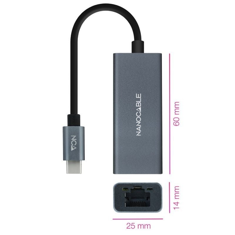Adaptador Tipo-C - RJ45 Nanocable 10.03.0406/ 1000Mbps - изображение 2