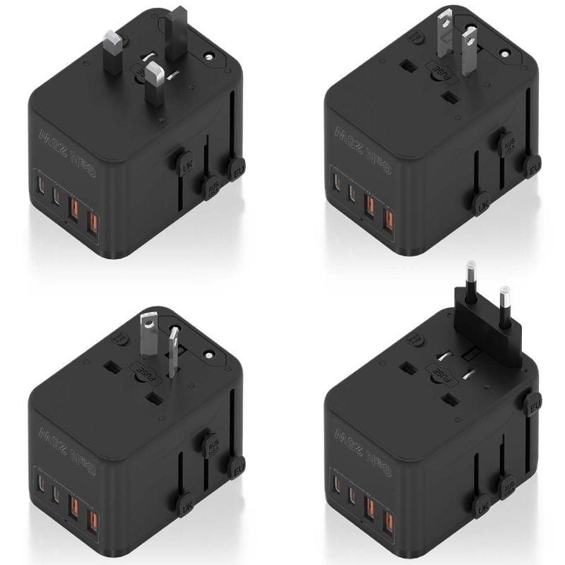 Cargador de Pared Universal GaN para Viaje Aisens ASPS-2A2C08-BK/ Toma de Corriente Universal/ 2xUSB Tipo-C/ 2xUSB/ 25W - изображение 4