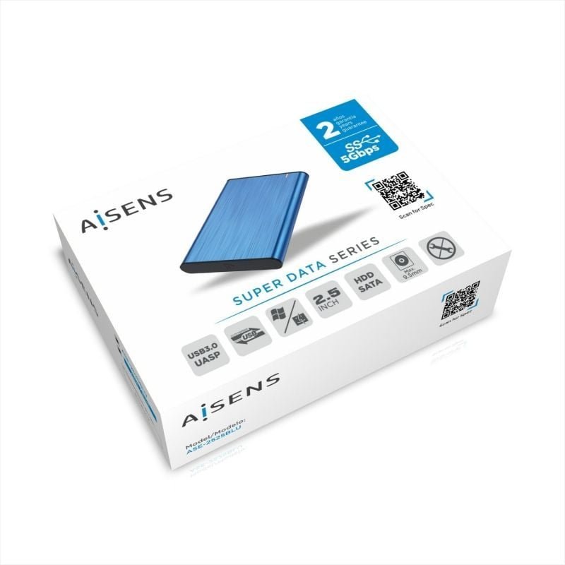 Caja Externa para Disco Duro de 2.5" Aisens ASE-2525BLU/ USB 3.1/ Sin tornillos - изображение 4