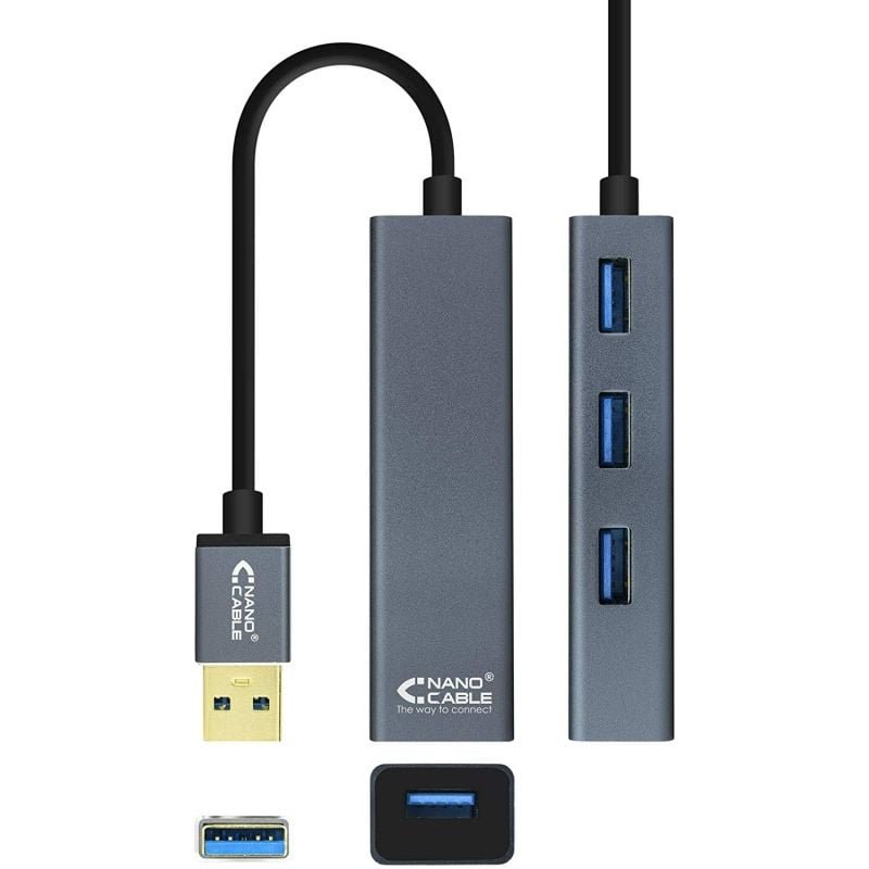 Hub USB 3.0 Nanocable 10.16.4402/ 4xUSB/ Gris - изображение 3