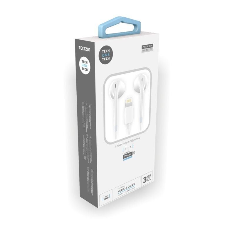 Auriculares Intrauditivos Tech One Tech earTECH HIP TEC1201/ con Micrófono/ Lightning/ Blancos - изображение 3