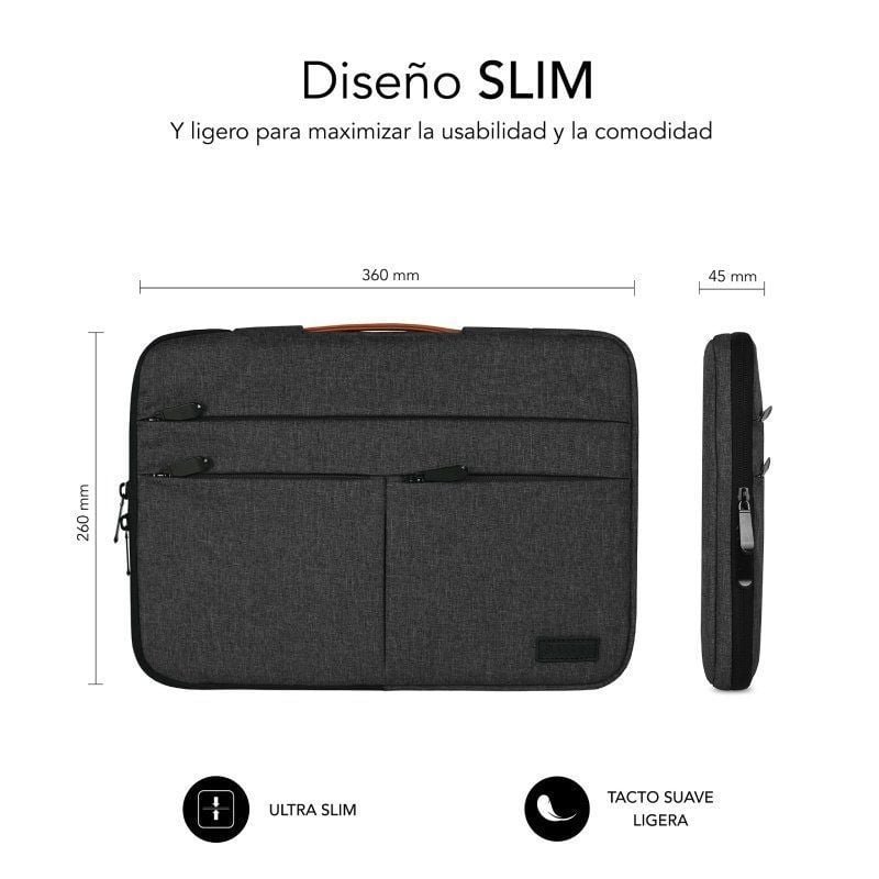 Funda Subblim Air Padding 360 Sleeve para Portátiles hasta 14"/ Gris Oscuro - изображение 5